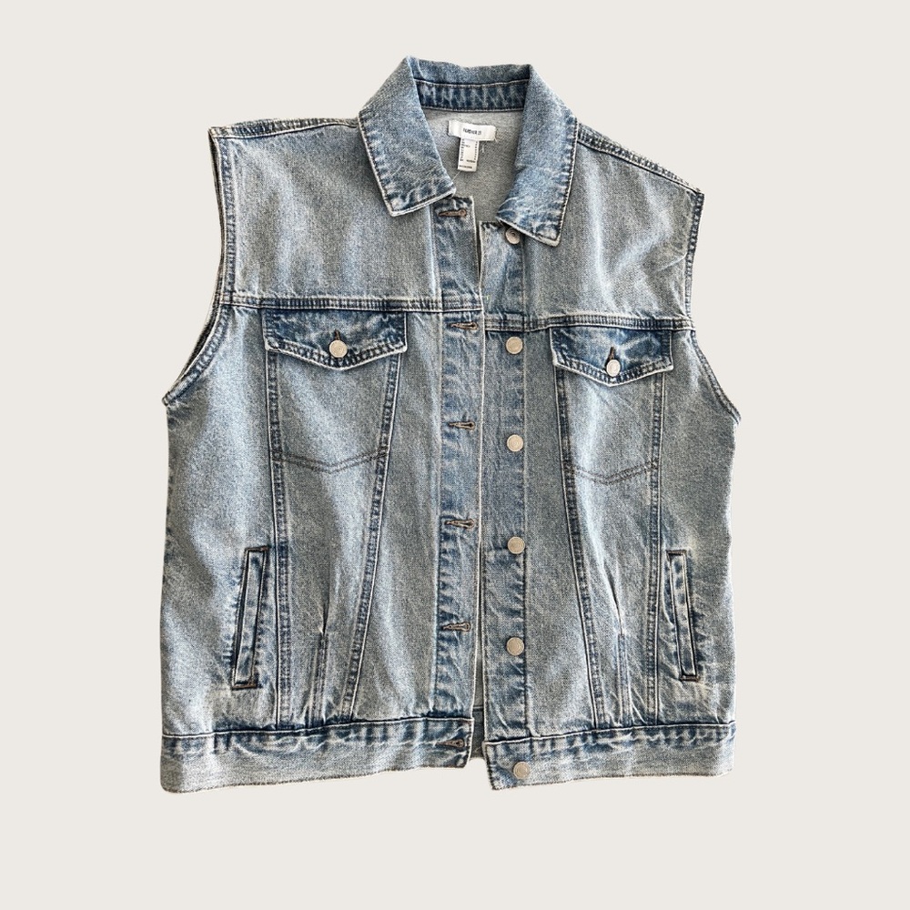 Denim Button Up Vest